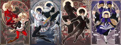 nayuunart:  Persona 5 art nouveau Part 1 banner all put together.