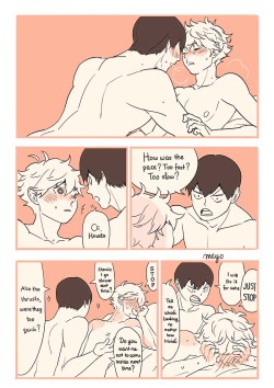 cousaten:  SLIGHTLY NSFW, anyway this is inspired by this scene where Kageyama was trying to be considerate of people lmao