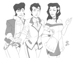 callmepo:Sketch commission for Ether of greaser Korra and rockabilly