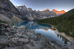 isawatree:  Moraine Lake At Dawn by Jeremy Duguid 