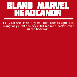 blandmarvelheadcanons:  Lady Sif sees Beta Ray Bill and Thor