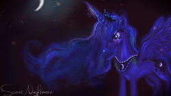 theponyartcollection:  Luna in darkness by ~the-little-skylark