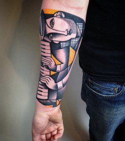 coolthingoftheday:  Tattoos inspired by cubism by Berlin artist