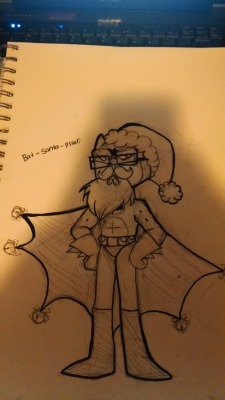 freakcat101:  I made a batman Santa markiplier I will finish this later and color it too. I’ll make sure his mustache is pink.