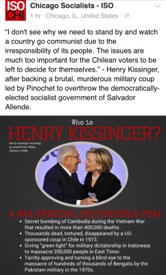 leftist-daily-reminders:Henry Kissinger is a war criminal.