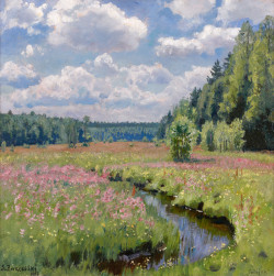 simena: Summer Meadow in Pobojka - Stanislav Yulianovich Zhukovsky