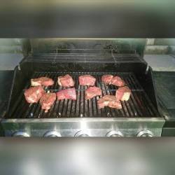 Grilling up some fillet mignon, corn on the cobb, rice pilaf