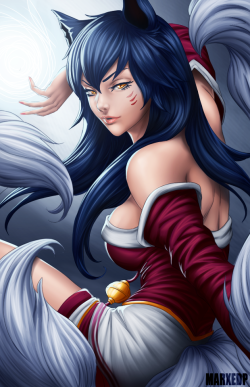 yep-that-tasted-purple:  Ahri - League of Legends by MarxeDP