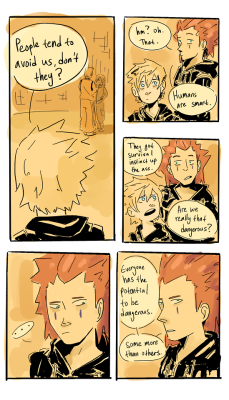 doodlesofall: I feel like when Axel’s around Roxas he tries