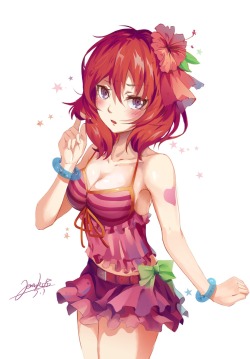 wanwan7:  cleavage kabocha basha love live! nishikino maki signed