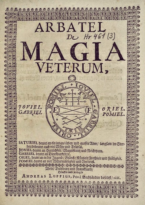 starrywisdomsect:      The Arbatel De Magia Veterum (Arbatel: