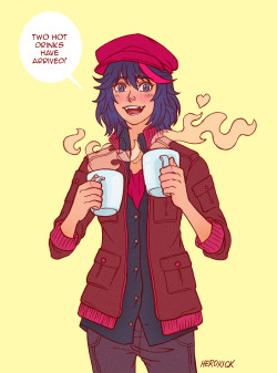 herokick:  Satsuki very reluctantly trying a drinkable new beverage.Ryuko’s