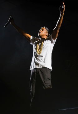 aintnojigga:  Jay Z performing at the O2 Arena in London, as