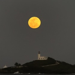 crescentmoon06:  Moonrise at the Lighthouse by Carlos Gotay on Fivehundredpx.