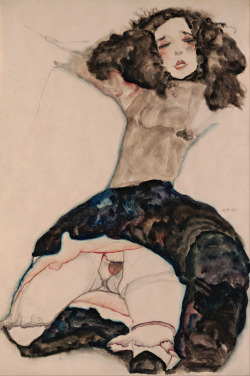 ny-bb:  Egon SchieleBlack-Haired Girl with Lifted Skirt 1911