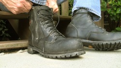 n2ftgear:  My Trusty pair of side zip Red Wing motorcycle boots