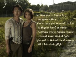 Tough love (Glenn and Maggie {Steven Yuen and Lauren Cohan}