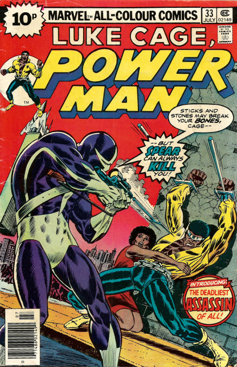 Power Man No. 33 (Marvel Comics, 1976). Cover art by Ron Wilson, John Romita.From Oxfam in Nottingham.