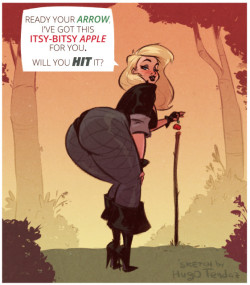 hugotendaz:    Black Canary - Itsy-Bitsy Apple - Cartoon PinUp