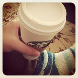 #coffee #fuzzysocks #white #starbucks #yum #white #grey #sweatpants