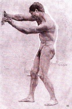 Male Nude Figure Study.                  Otto Greiner.