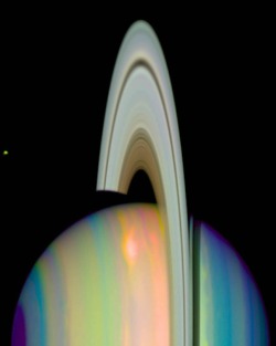 thedemon-hauntedworld:  Infared Saturn This (false color) infrared