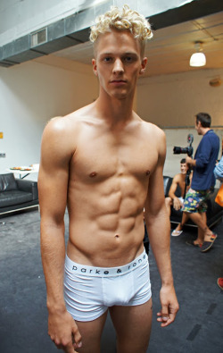 taur:  Clark Bockelman by Ivan Guerrero backstage at Parke and