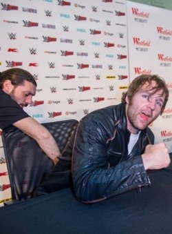 rwfan11:wwefanatic91:  Why is this man sticking his hand in Dean’s