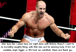 wrestlingssexconfessions:  Dear God, Can I please have one night