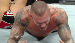 Hot submission holds by Daniel Bryan and Randy Orton. The moans
