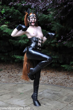 mattkantaka:  The exuberant Sophie Nova as a latex pony for petandponygirls.com