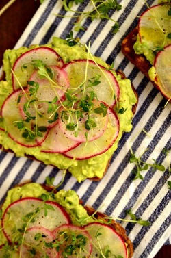 in-my-mouth:  Springtime Avocado and Radish Toasts