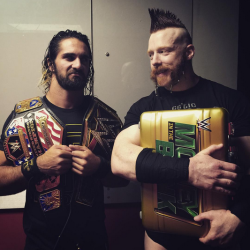 loving-wwe:  Sheamus is either admiring Seth’s beauty or is