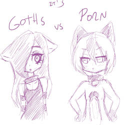 asknikoh:  18/03/16 stream Requests Tonight´s theme : Goths or Porn , goth girls from media or porn of my OCs. In a twisted turn of events, the Goth won!? 