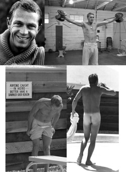 nucelebs:  Steve McQueen in his backyard  photographed by John