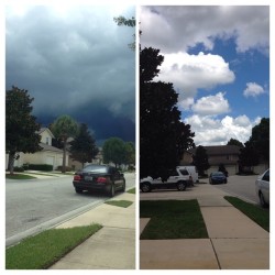 sunshamestate:   Left side vs right side #wtfflorida #sundress&rainboots