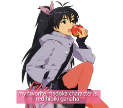 idolmasterconfessions:  my favorite madoka character is red hibiki