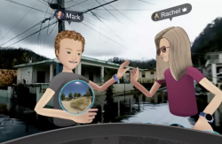 ubercharge: theverge:  A cartoon Mark Zuckerberg toured hurricane-struck
