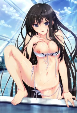wanwan7:  bikini cleavage fusataka shikibu nipples renai saimin
