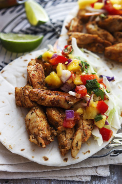 craving-nomz:  Caribbean Chicken Tacos