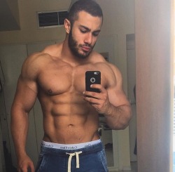 arabfitnessgods:  The lone Muscle God among muscled men.  Welcome