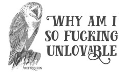 effinbirds:  WHY AM I SO FUCKING UNLOVABLE