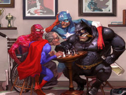 superherocollection:  Superhero Retirement Home Painting w/ Old