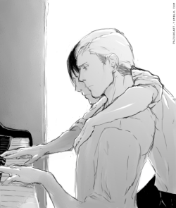 pazunoart:  I saw this headcannon while searching the eruri