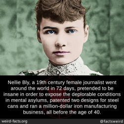 mindblowingfactz:  Nellie Bly, a 19th century female journalist