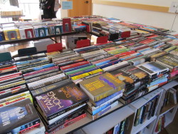 The library’s having its annual used book sale this week. hella-bogus