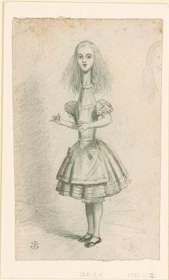 heaveninawildflower:  ‘Alice Grown Tall’ (1860′s). Graphite,