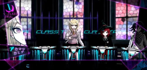 atalantaz:Where did that guy go? The one on the left side of the protag It doesn’t look like they switched seats, the order is still Robohoge -> Missing guy -> Protag -> Witch girl -> Checkered guy was he the first to go? If so, then Monokuma