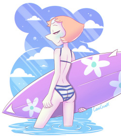 Surfer girl Pearl, based on an old rough sketch from last summer!Nude