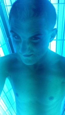 Me in the tanning bed… basically the Caribbean!
